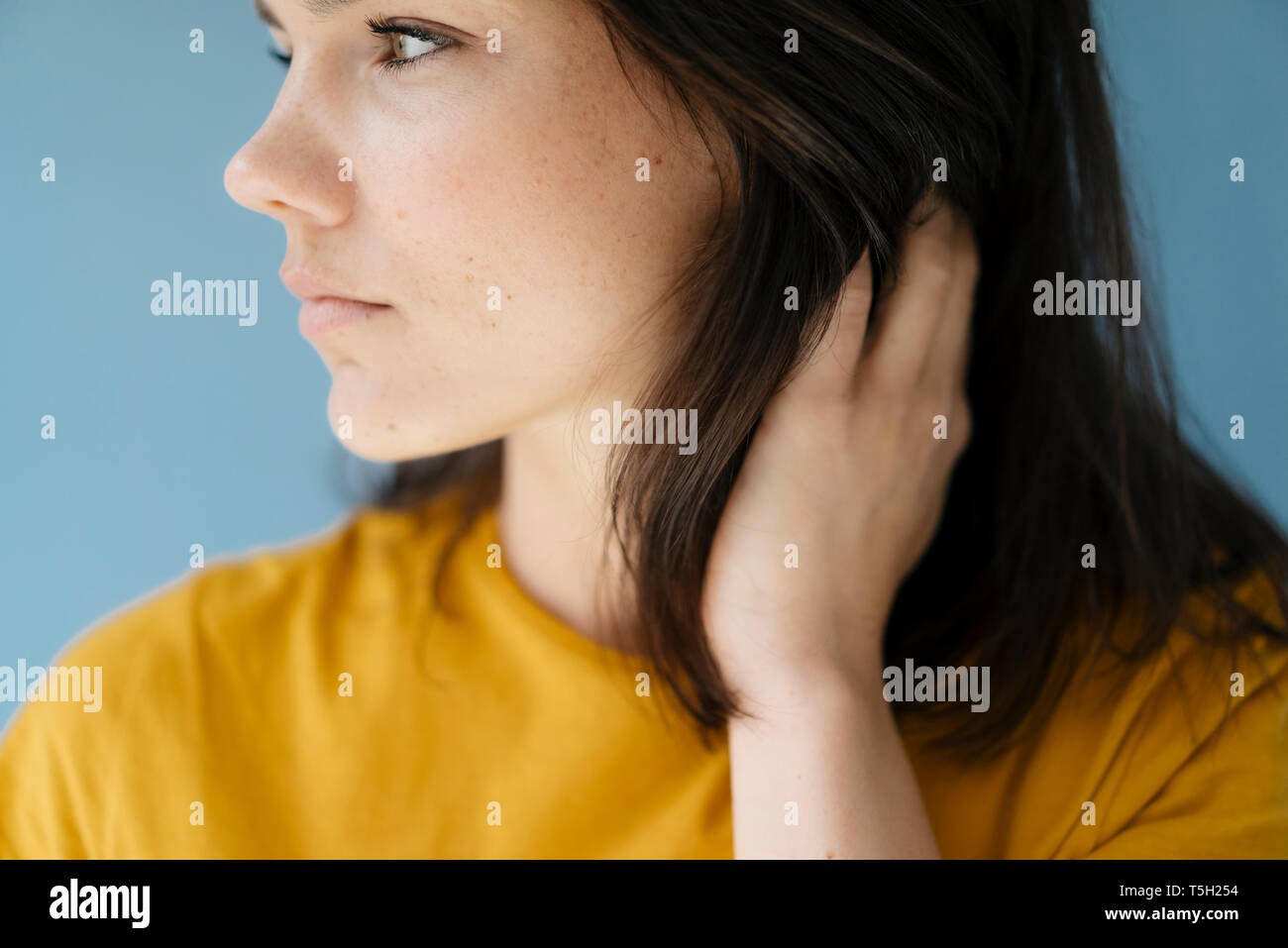 Portrait of a beautiful woman, looking away Stock Photo