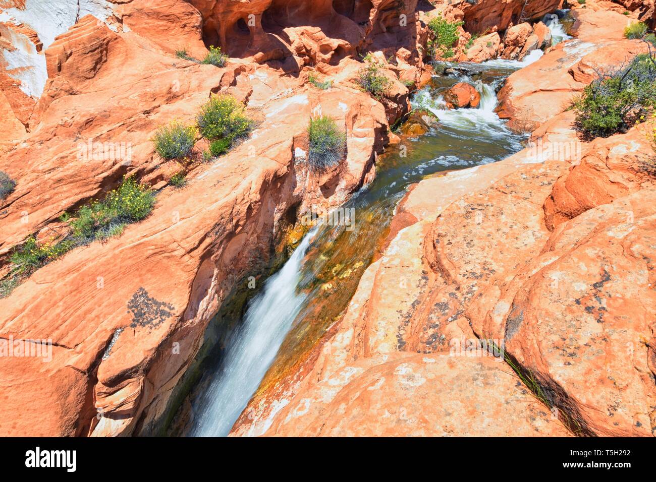 Views of Waterfalls at Gunlock State Park Reservoir Falls, In Gunlock