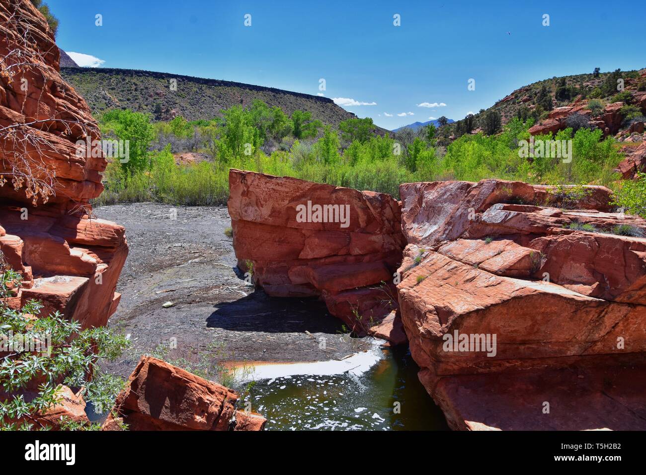 Views of Waterfalls at Gunlock State Park Reservoir Falls, In Gunlock