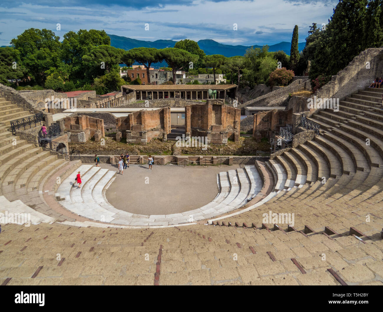 The Teatro Grande (Big Theater) in Pompeii, province of Naples, Campania, Italy Stock Photo