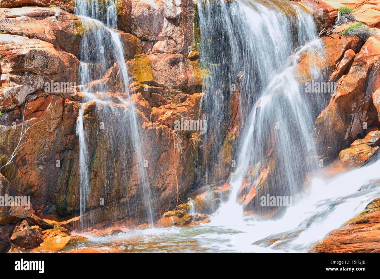 Views of Waterfalls at Gunlock State Park Reservoir Falls, In Gunlock