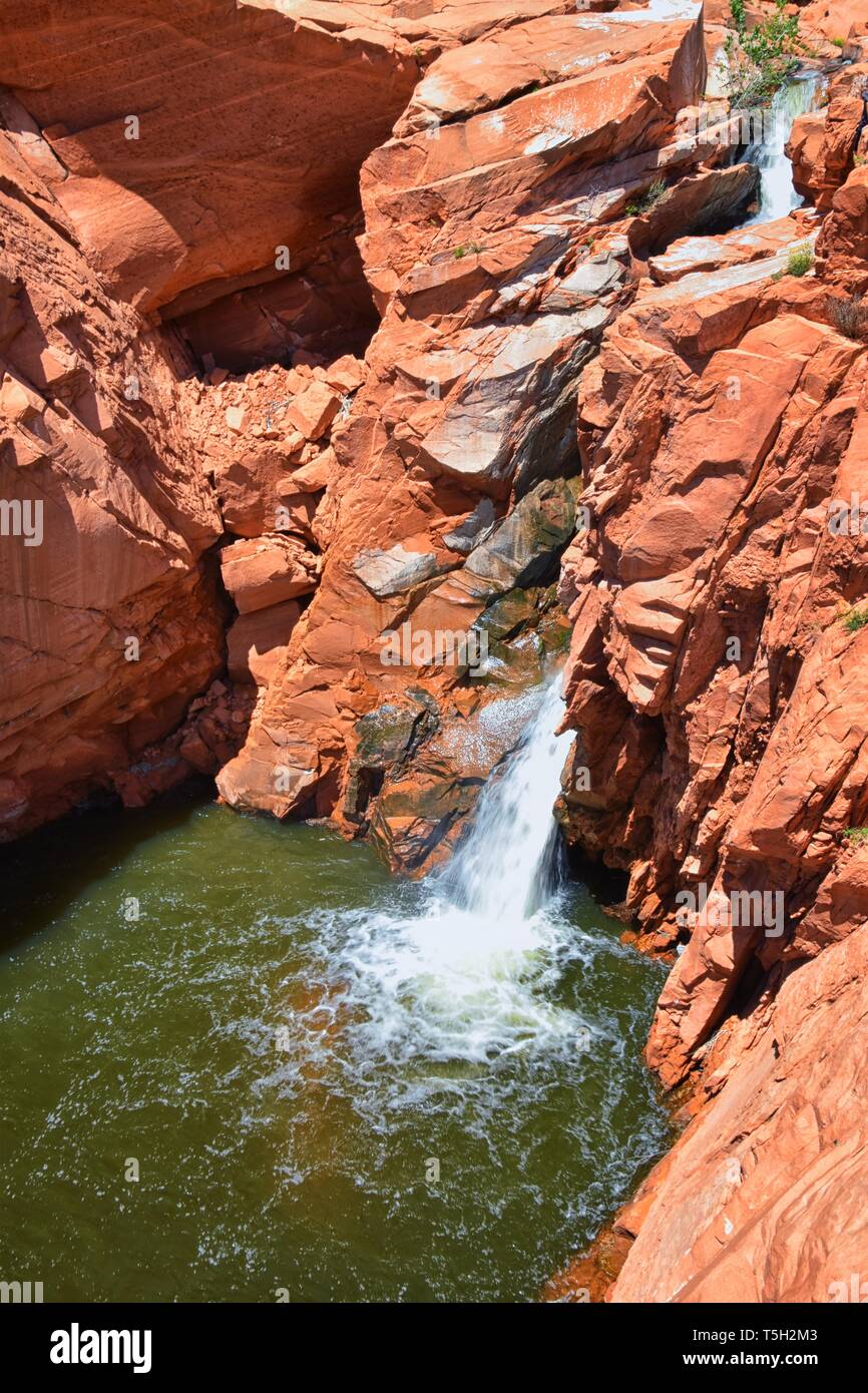 Views of Waterfalls at Gunlock State Park Reservoir Falls, In Gunlock