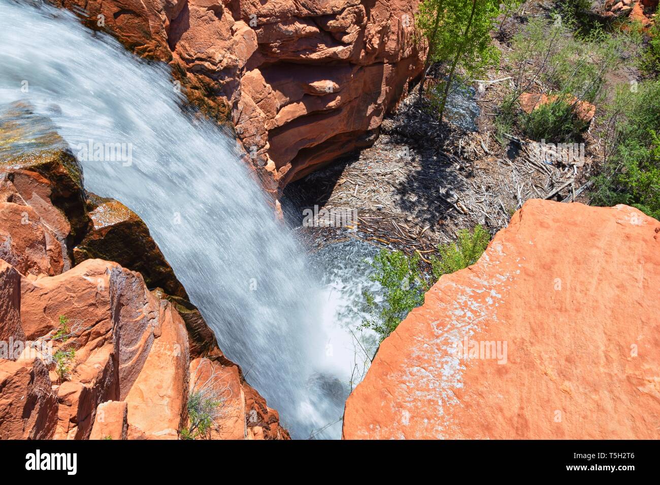 Views of Waterfalls at Gunlock State Park Reservoir Falls, In Gunlock