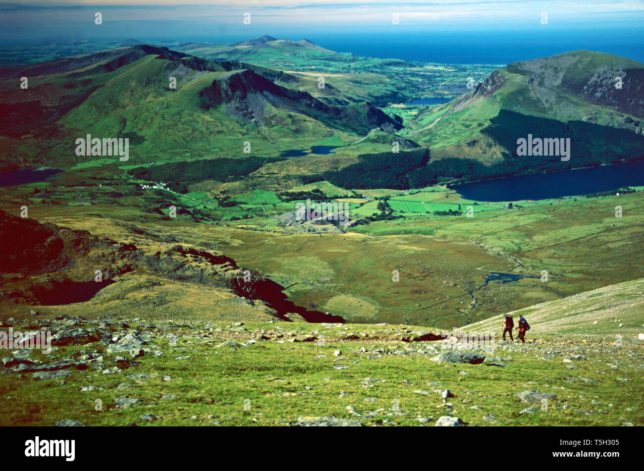 Hiking up  Mt.Snowdon,Snowdonia National Park.,,Wales Stock Photo