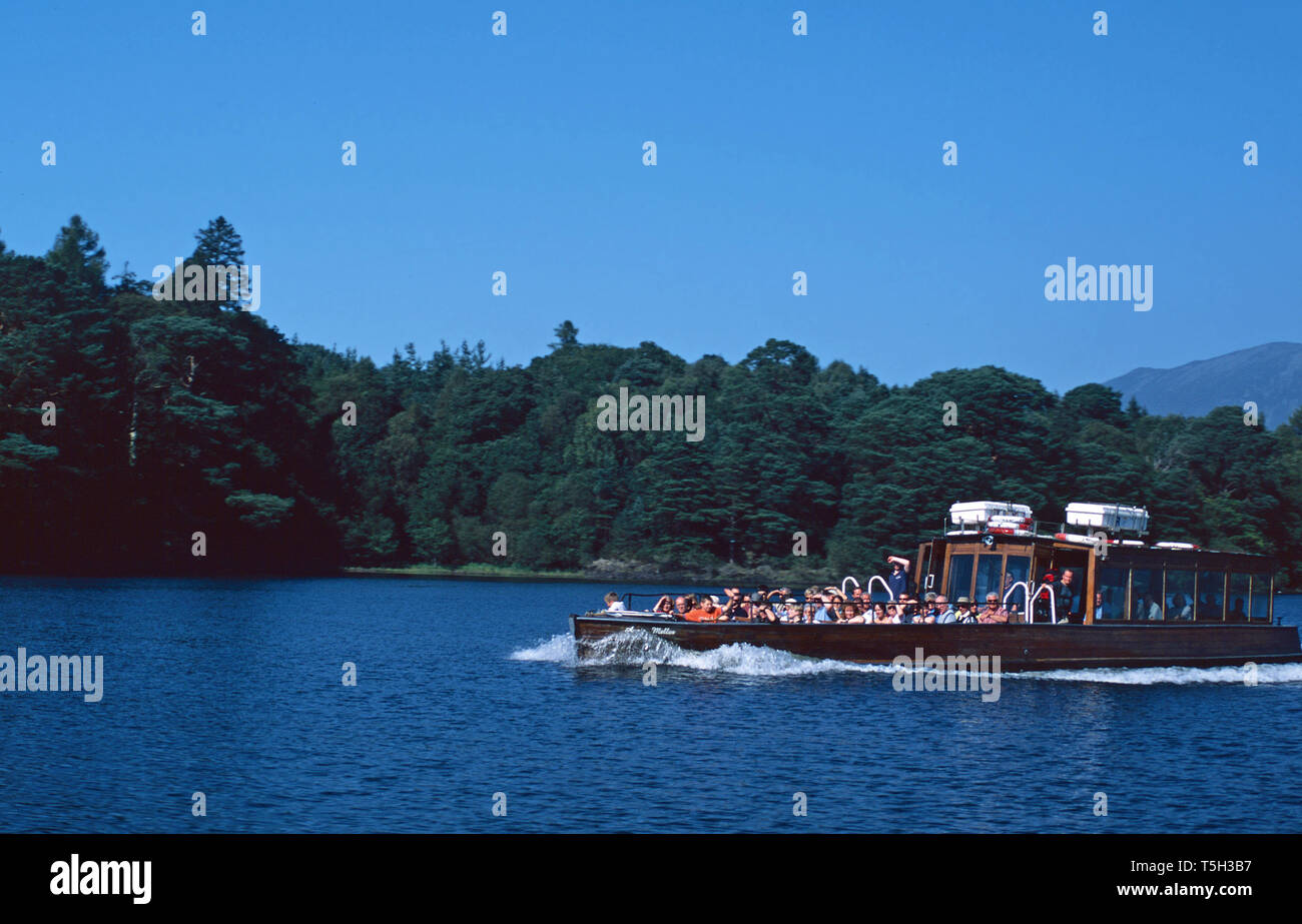 Passenger launch,Derwent Water,Lake District,England Stock Photo