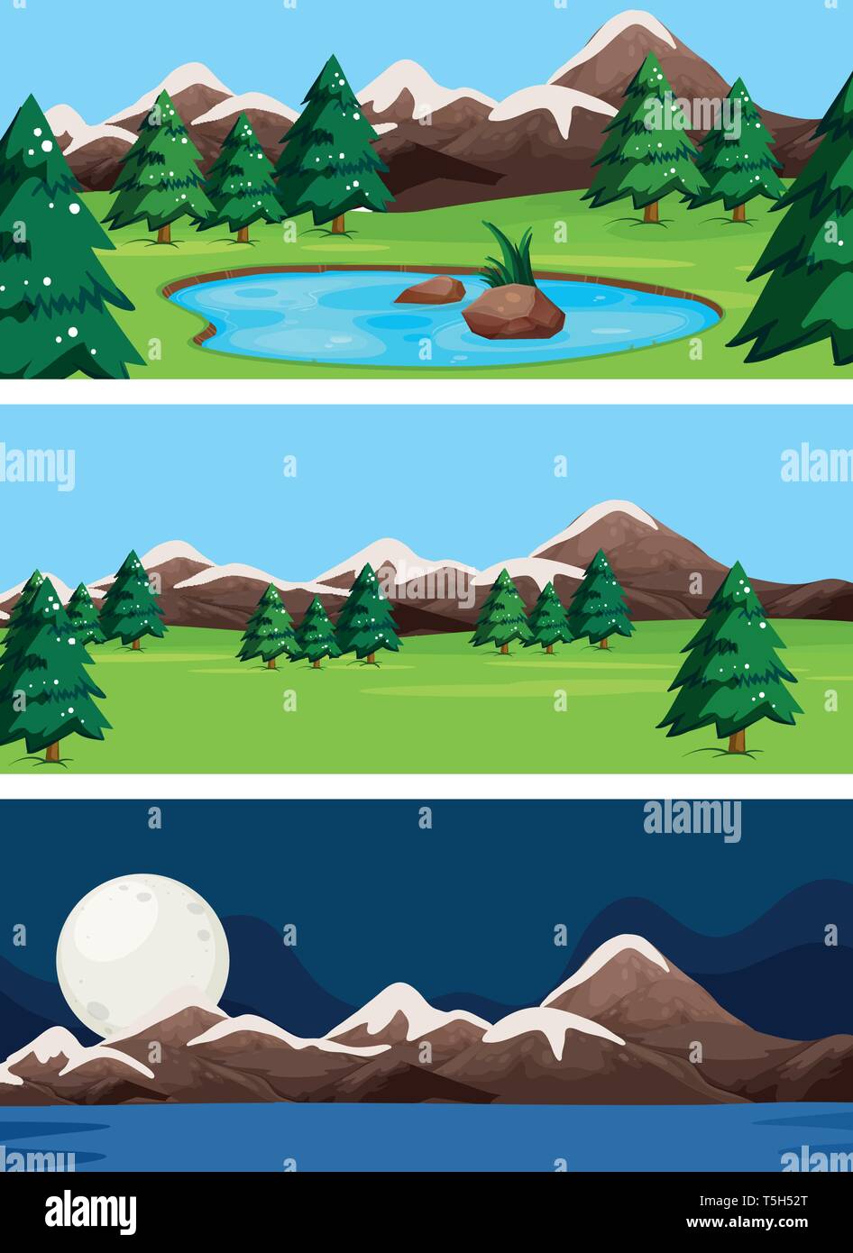 Set of nature landscape illustration Stock Vector Image & Art - Alamy