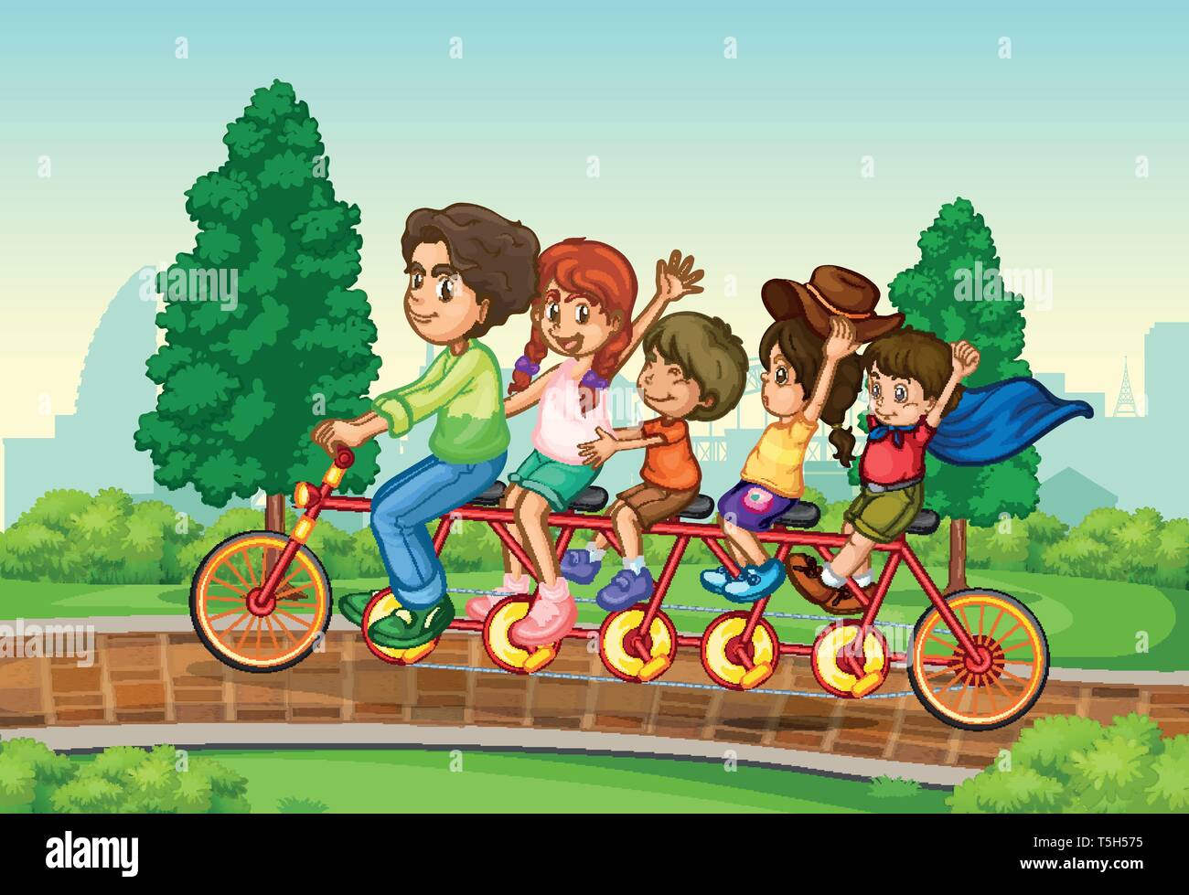 Family Riding Bicycle Clipart For Kids