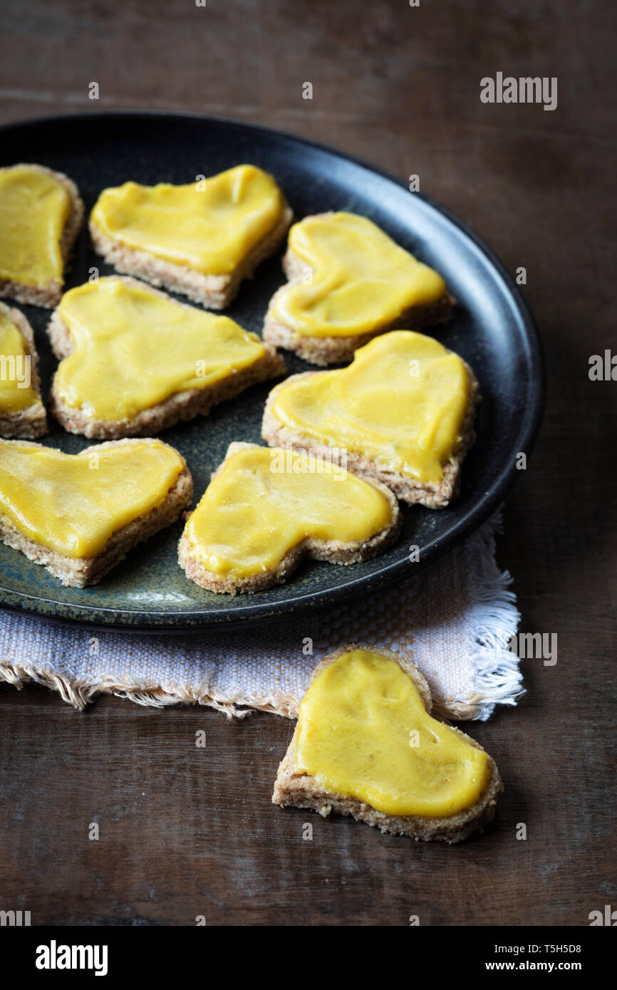 Cookies with lemon glaze Stock Photo