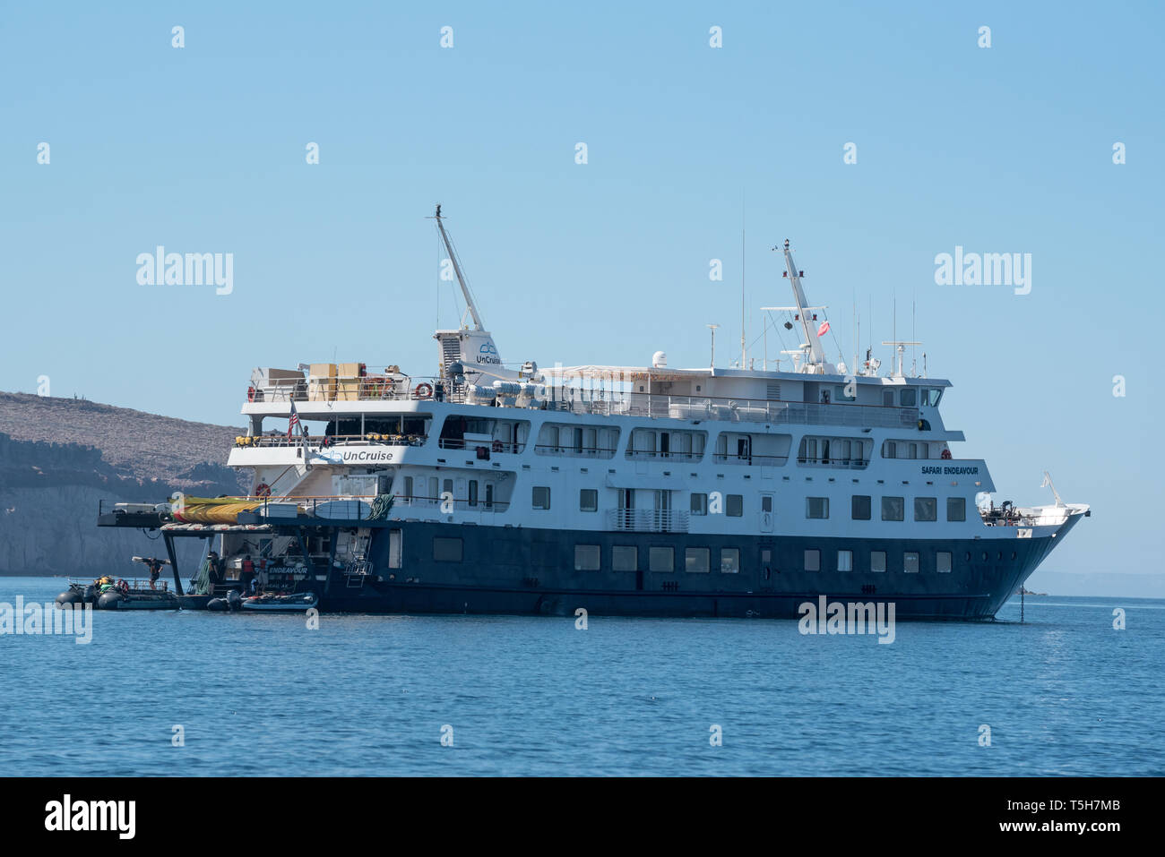 UnCruise Safari Endeavour cruise ship, Gulf of California, Mexico. Stock Photo