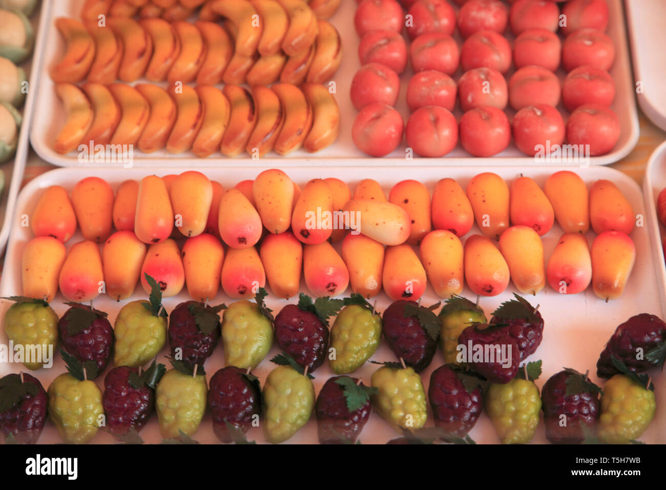 Crystallized Fruit, Market, Cours Saleya, Old Town, Nice, Provence, Cote d'Azur, French Riviera, France, Europe Stock Photo