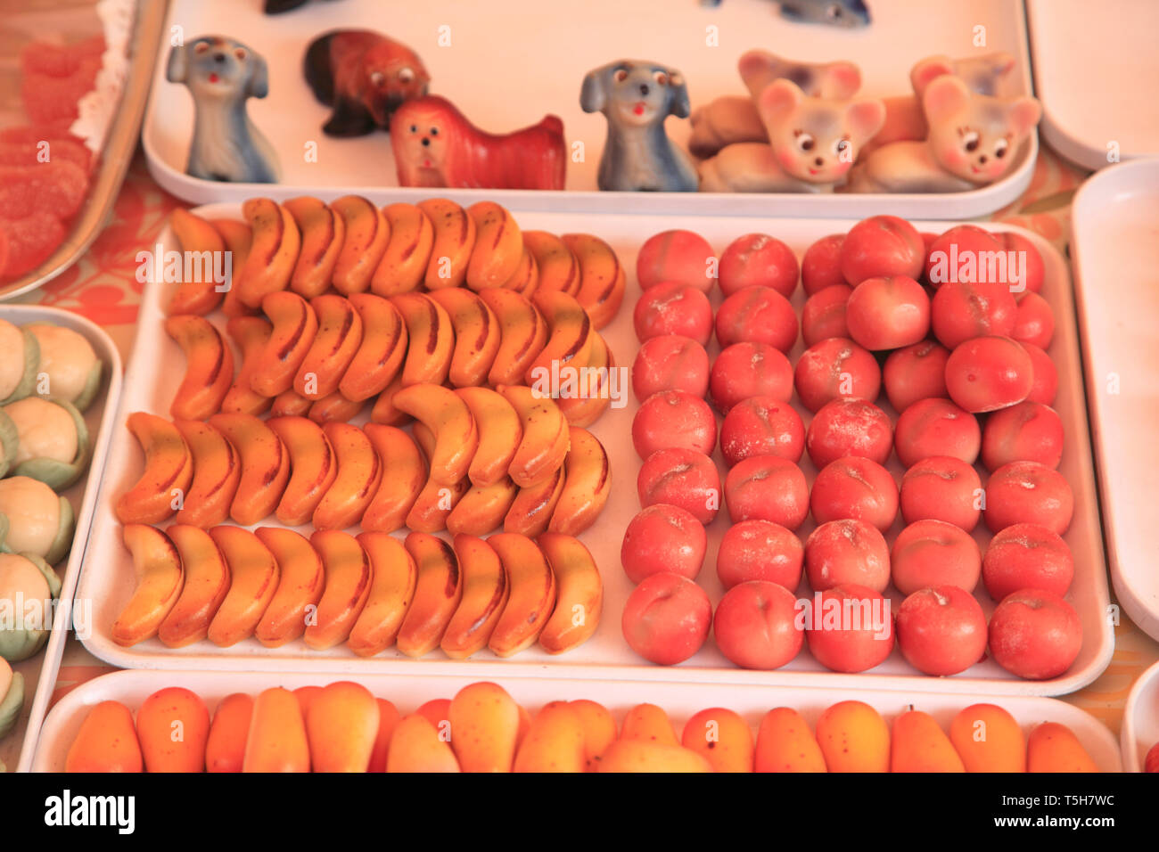 Crystallized Fruit, Market, Cours Saleya, Old Town, Nice, Provence, Cote d'Azur, French Riviera, France, Europe Stock Photo