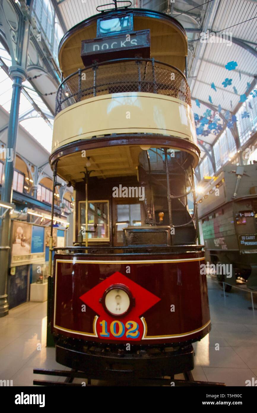 1910 West Ham tram No 102, London Transport Museum, London,  England Stock Photo