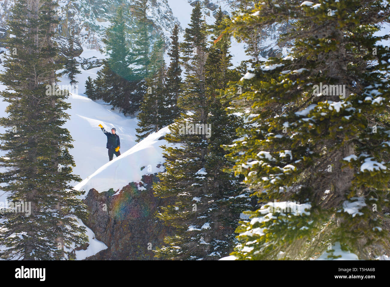 Winter Hiking in Colorado Stock Photo
