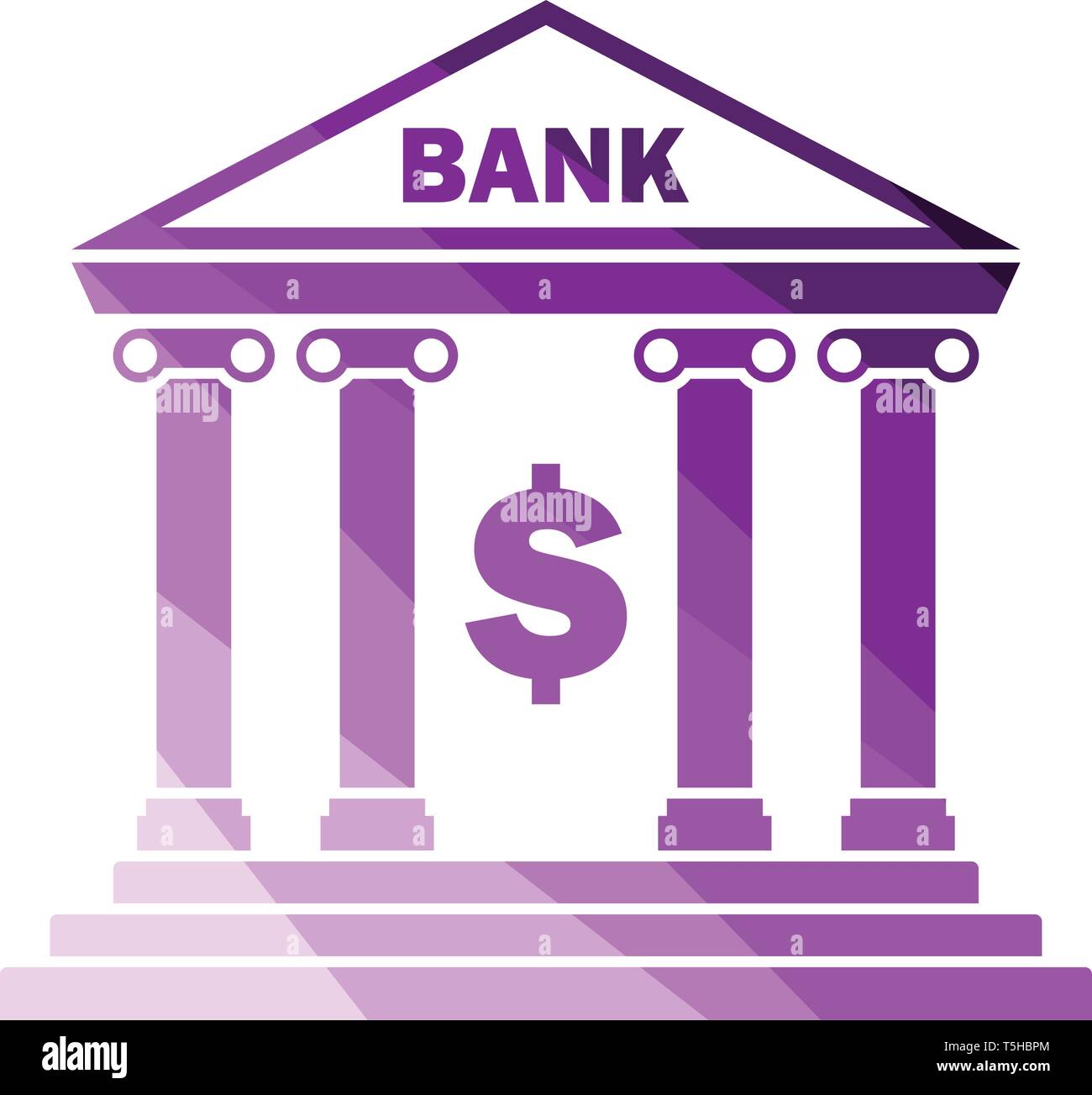 Bank icon. Flat color design. Vector illustration Stock Vector Image ...