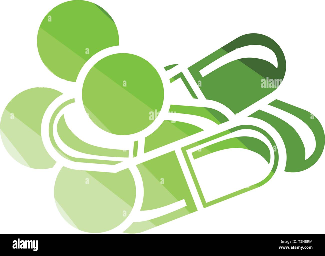 Pill and tabs icon. Flat color design. Vector illustration. Stock Vector