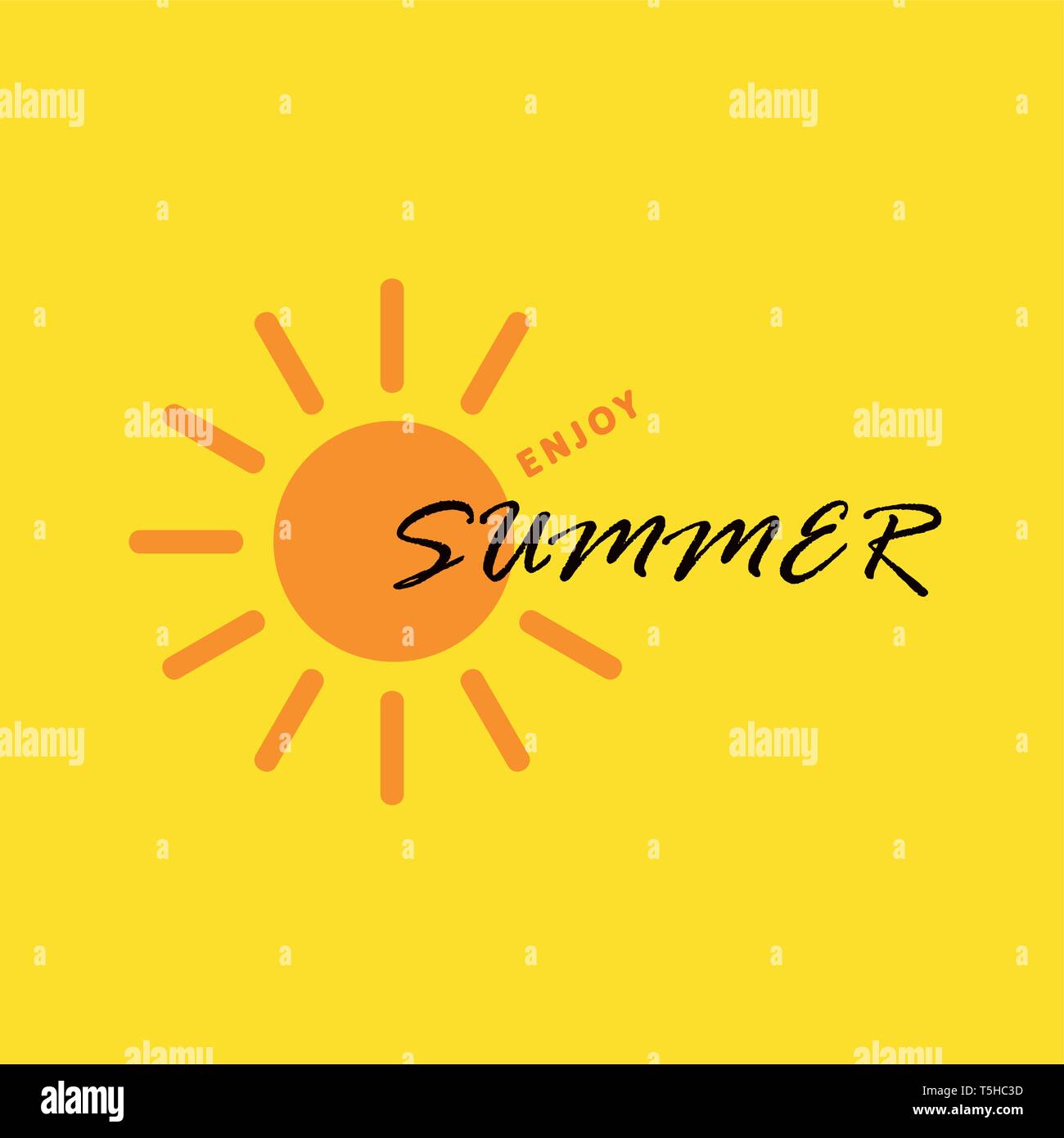 enjoy summer sun on yellow background vector Illustration EPS10 Stock Vector
