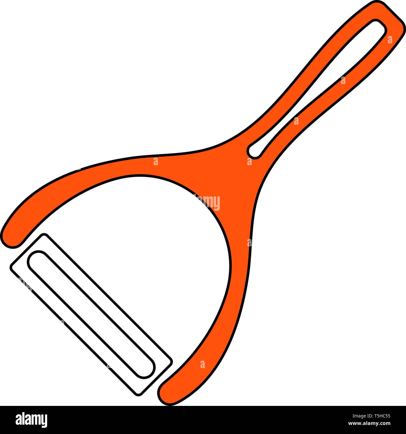 Vegetable Peeler Icon. Thin Line With Orange Fill Design. Vector Illustration. Stock Vector