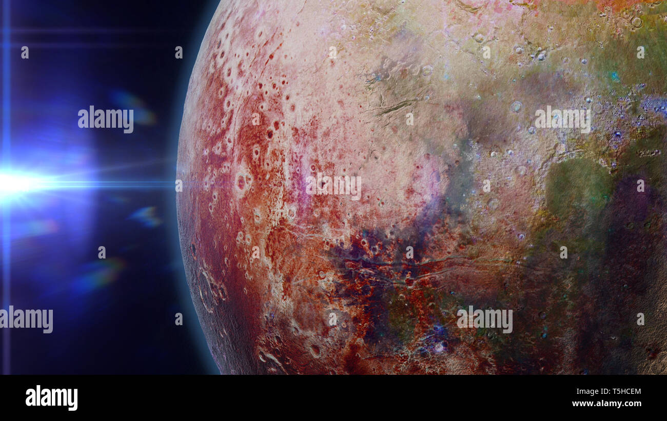 exoplanet planet lit by an alien sun Stock Photo - Alamy