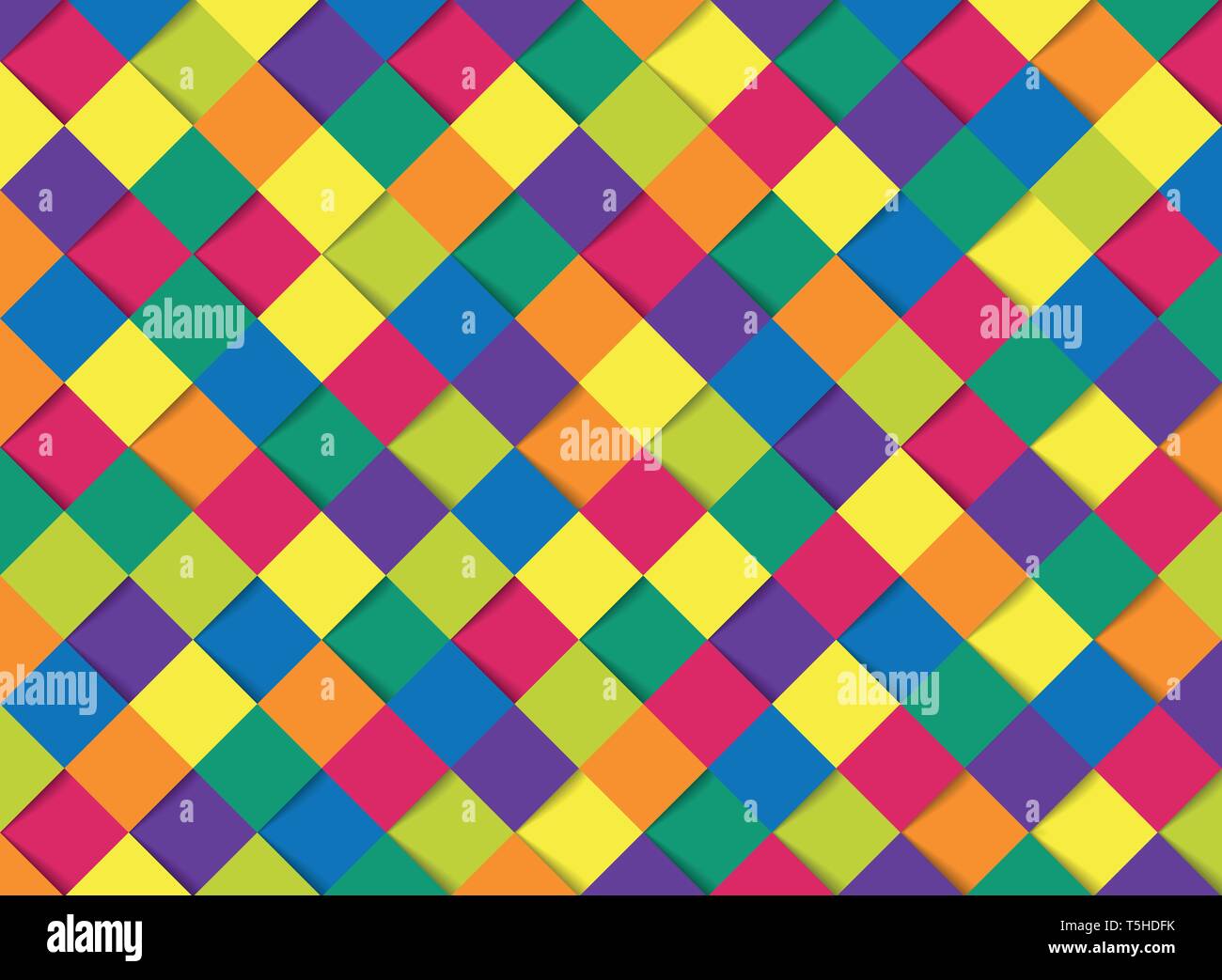 Abstract colorful square geometric pattern of paper cut design template background. You can use for ad, poster, artwork, design, print, template. Stock Vector