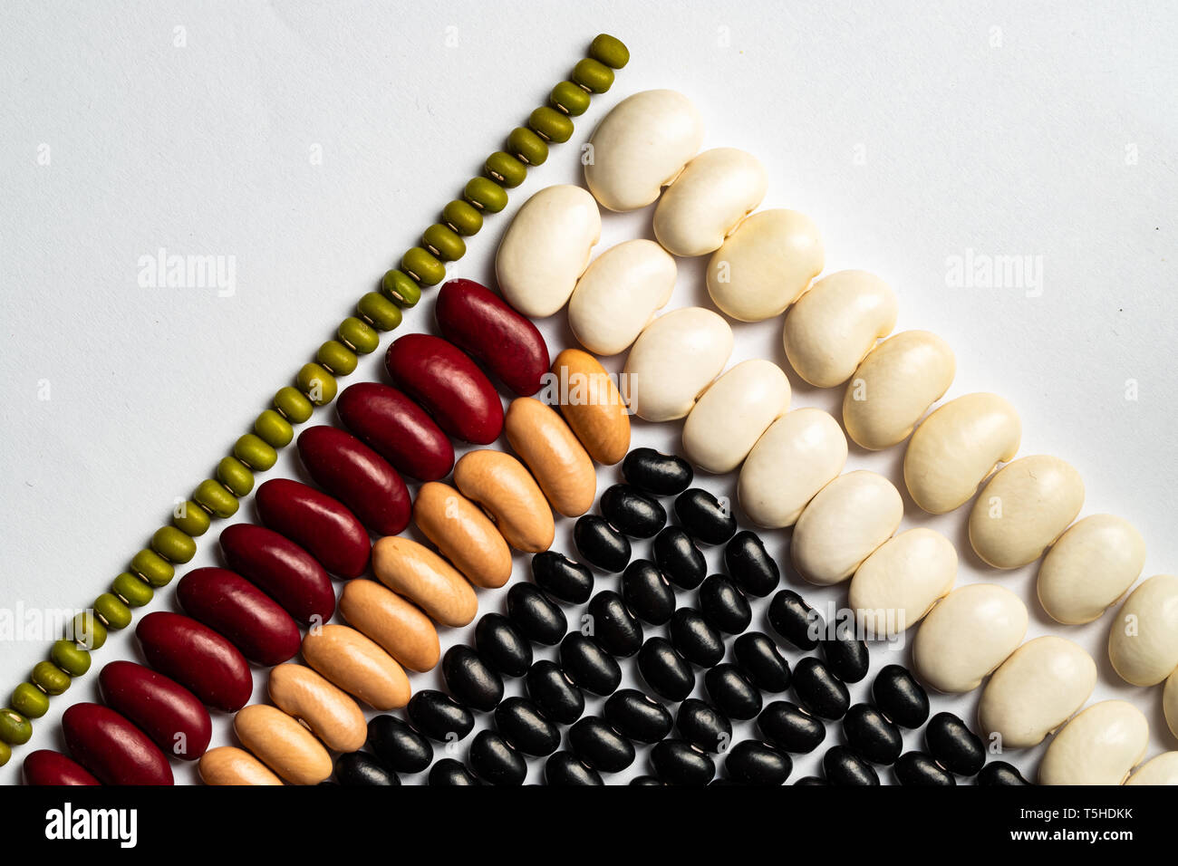 Pyramid of beans. Multicolored Legumes Textures red beans, kidney