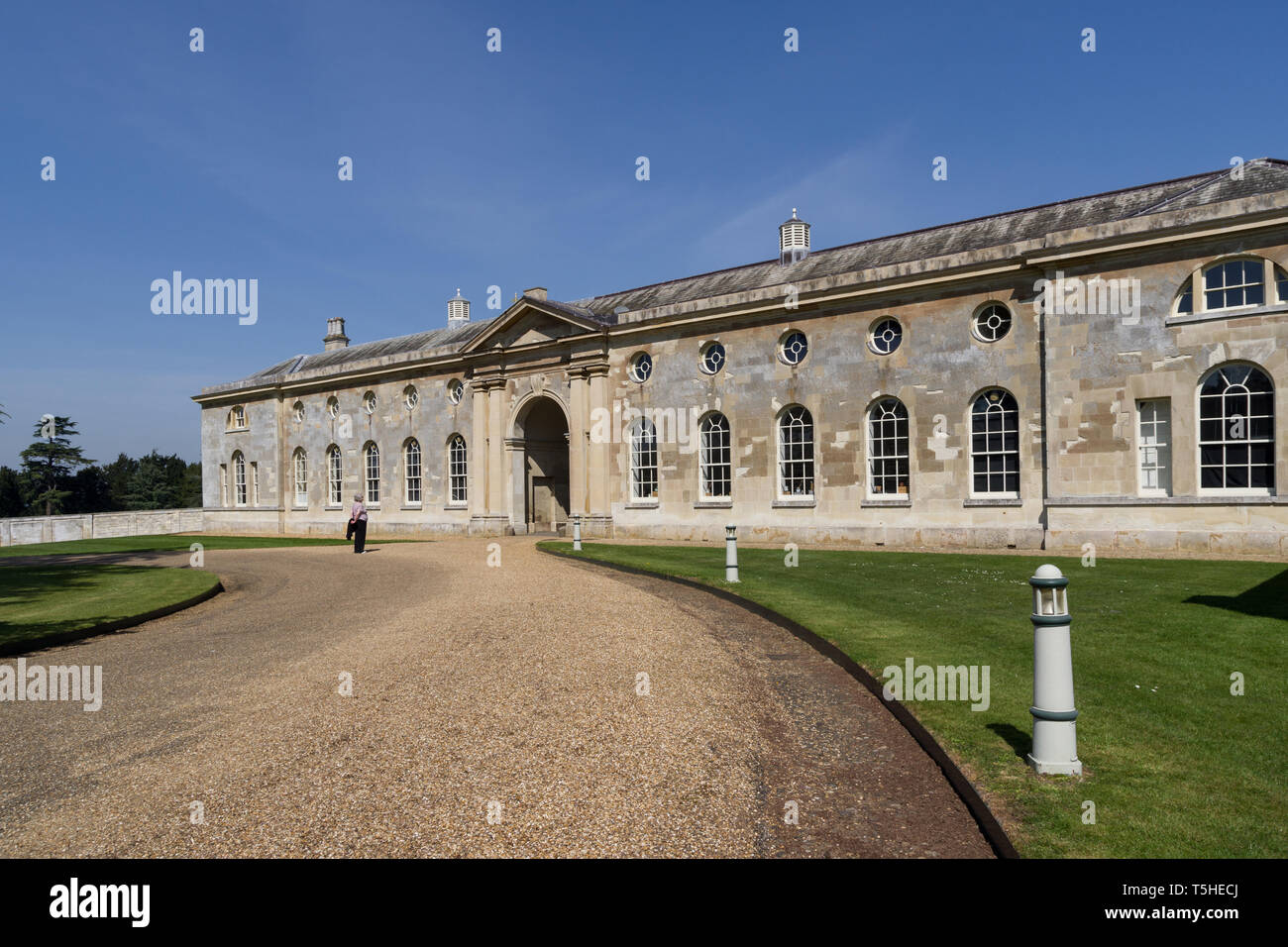 Outbuildings at Woburn Abbey clustered around a central courtyard; some of the rooms are used for historic displays; Bedfordshire, UK Stock Photo