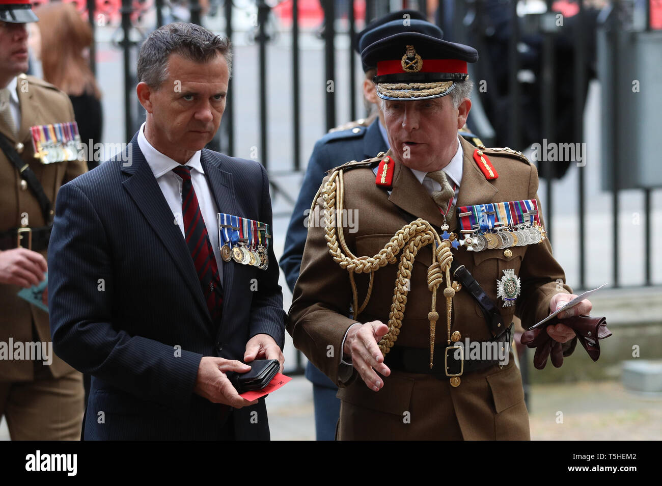 Chief of the Defence Staff General Sir Nick Carter (right) attends the ...