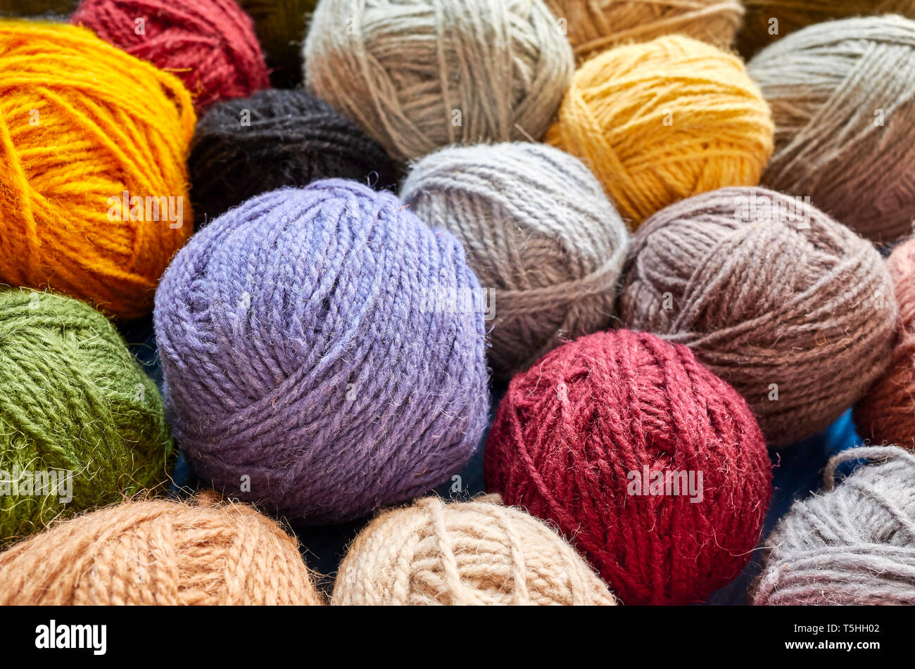 Balls colorful yarn cotton wool hi-res stock photography and images - Alamy