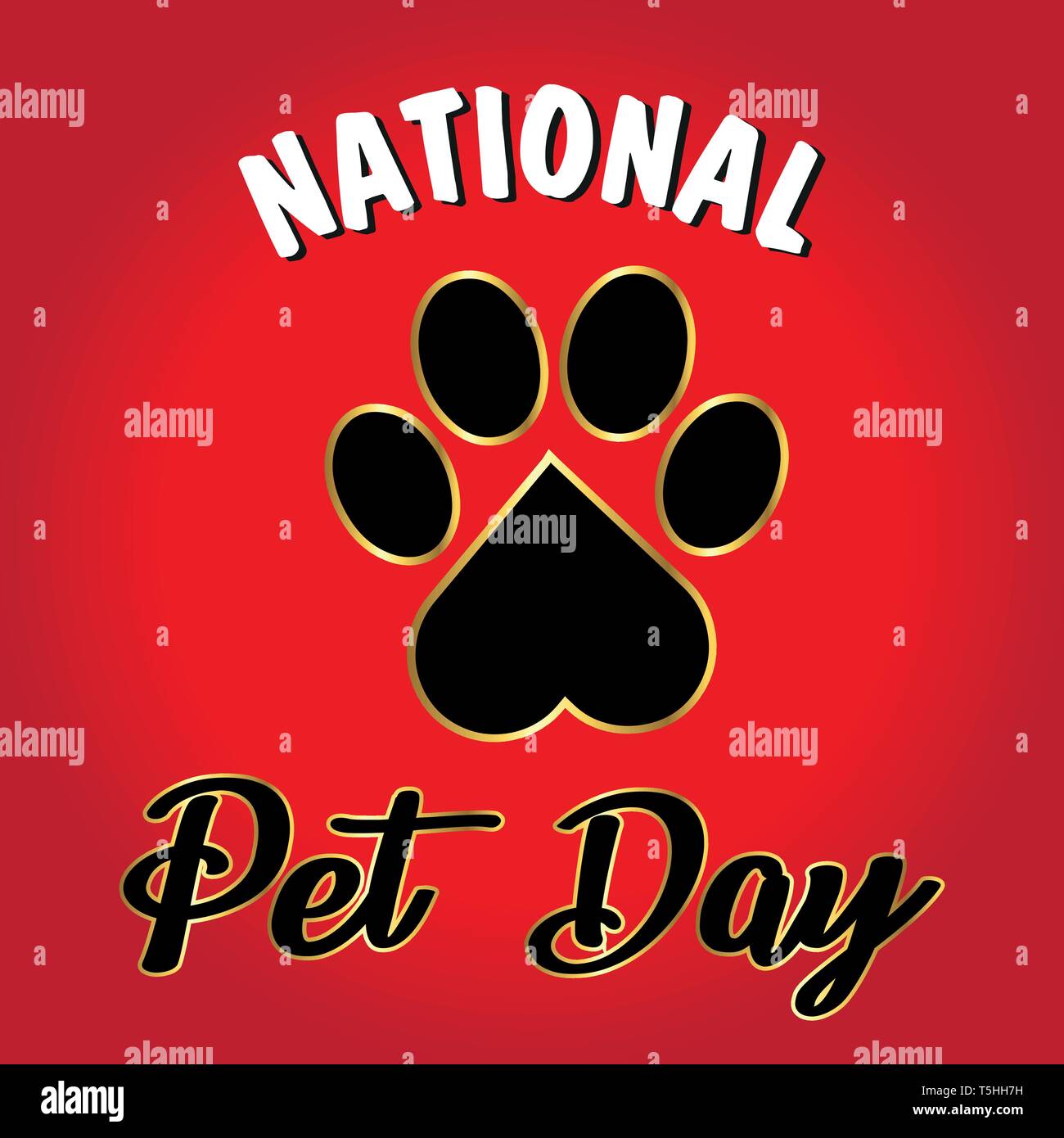 National Pet Day card or background. vector illustration Stock Vector