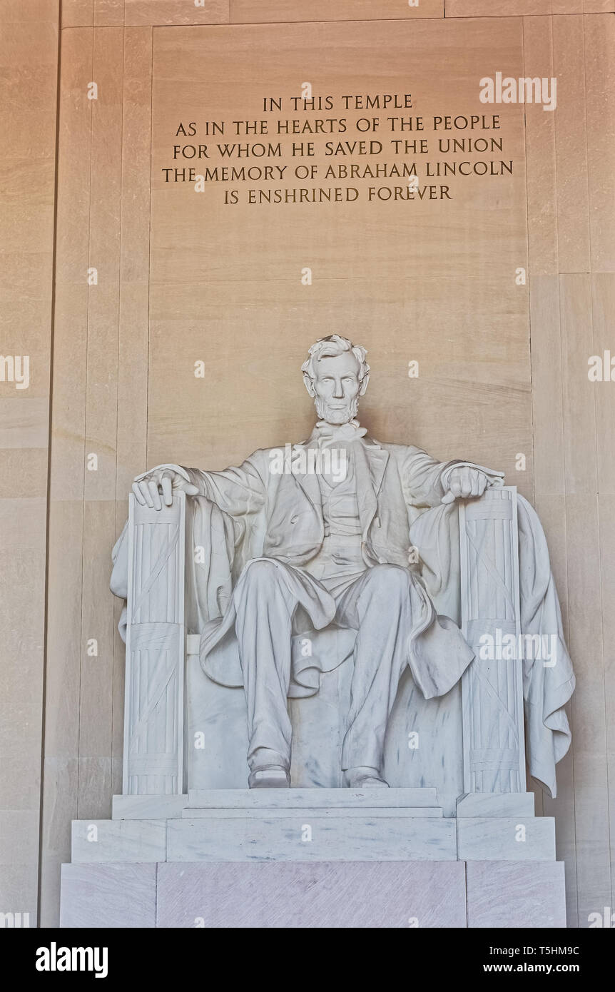 Lincoln Memorial statue in Washington DC USA Stock Photo Alamy