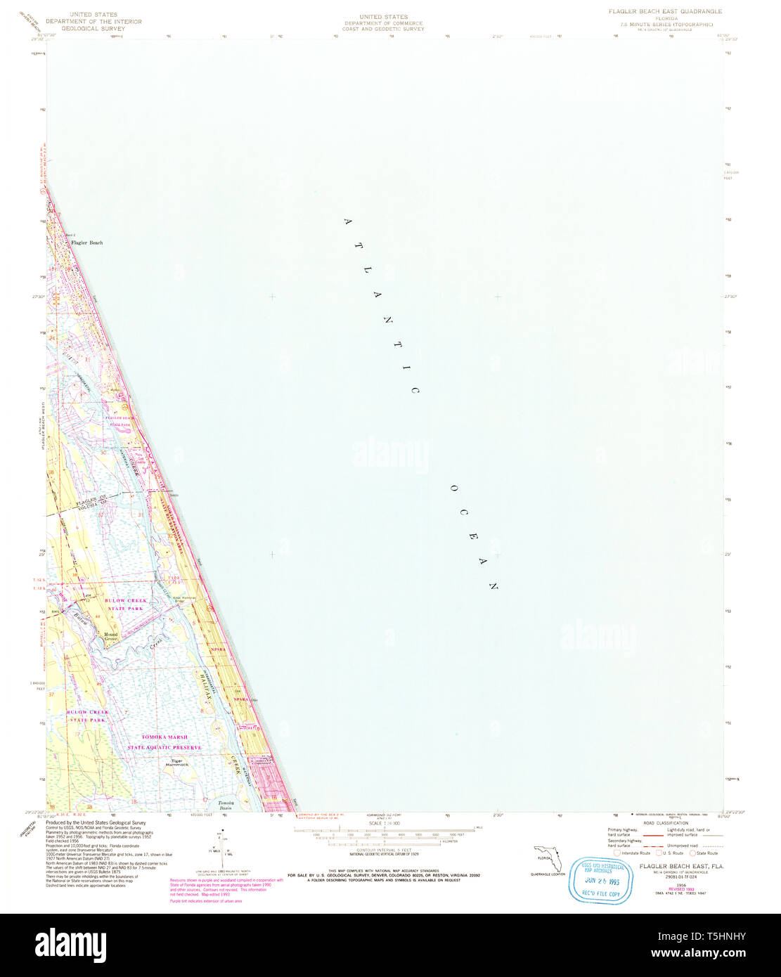 USGS TOPO Map Florida FL Flagler - Usgs Topo Map Florida Fl Flagler Beach East 346165 1956 24000 Restoration T5HNHY 