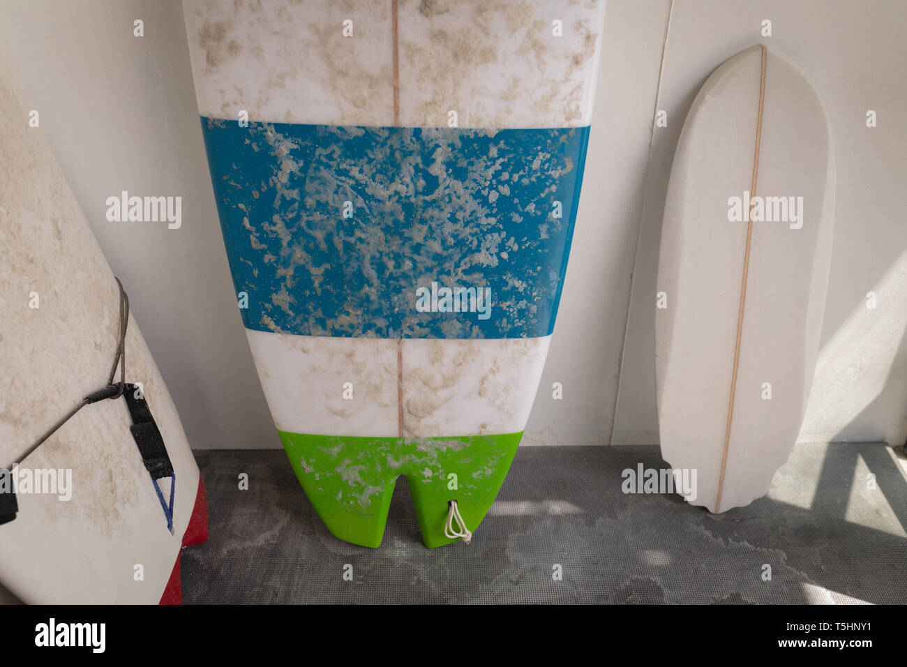Surfboards in a shop Stock Photo