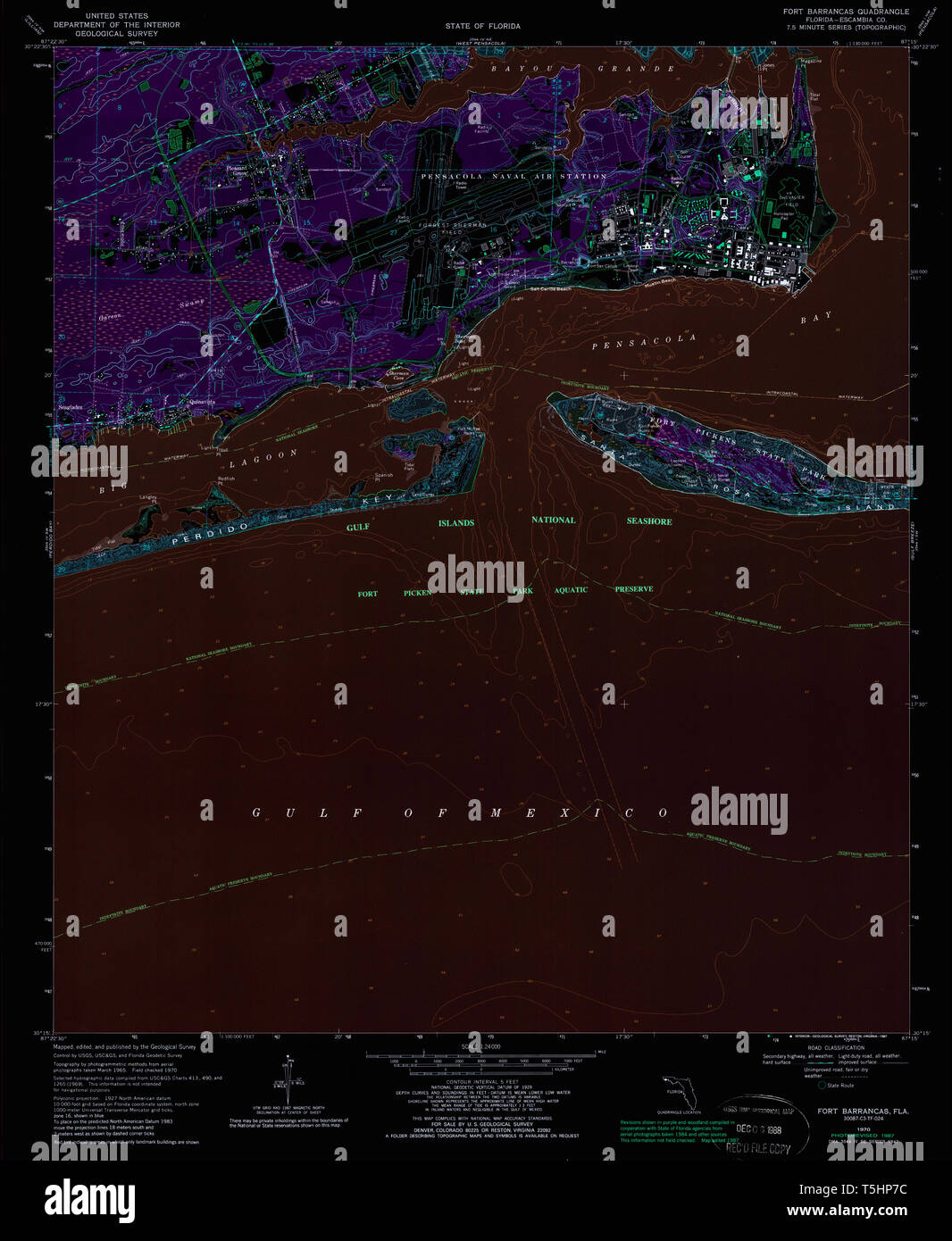 USGS TOPO Map Florida FL Fort Barrancas - Usgs Topo Map Florida Fl Fort Barrancas 346199 1970 24000 Inverted Restoration T5HP7C 