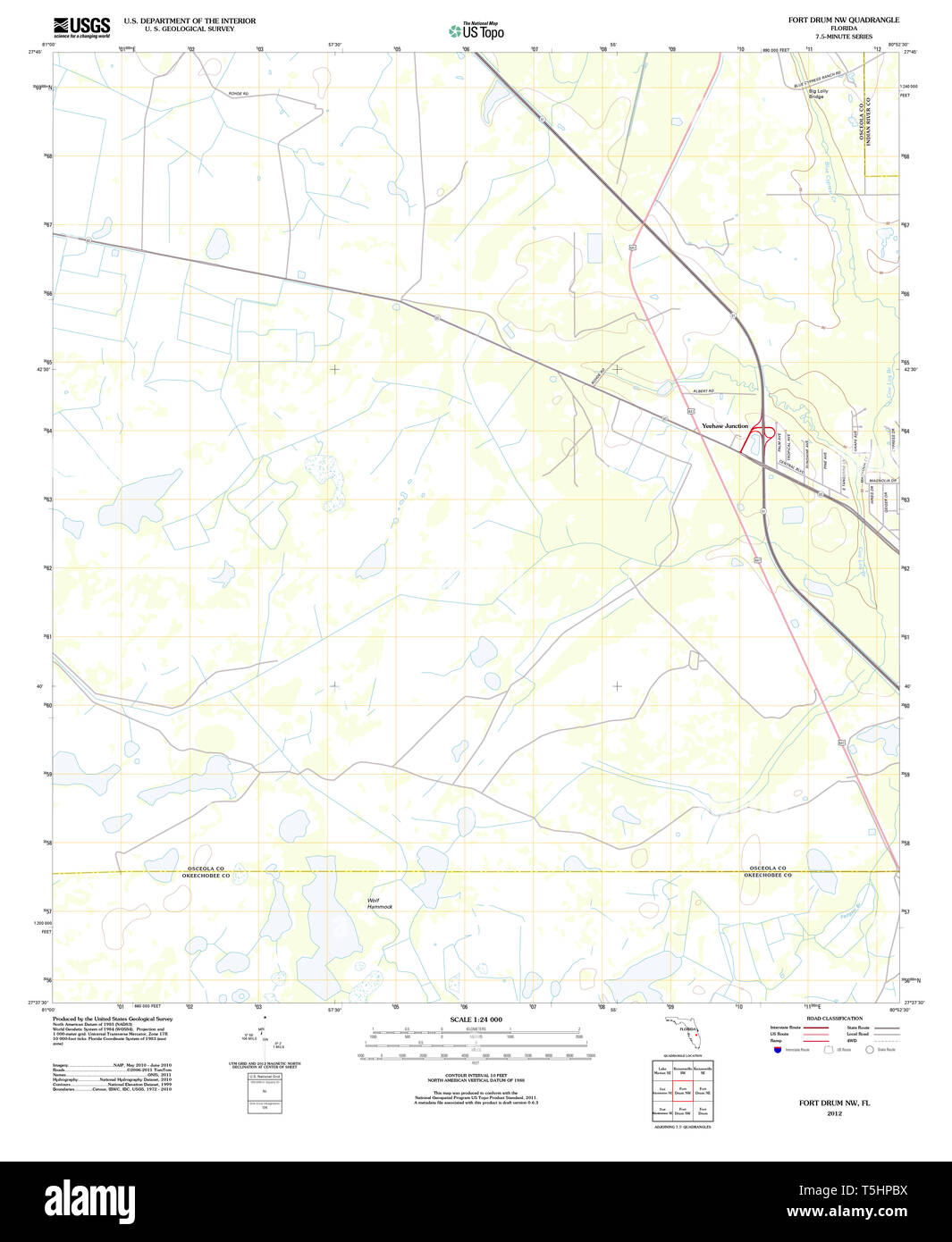 USGS TOPO Map Florida FL Fort Drum - Usgs Topo Map Florida Fl Fort Drum Nw 20120726 Tm Restoration T5HPBX 