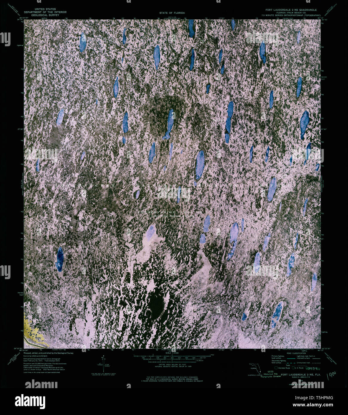 USGS TOPO Map Florida FL Fort Lauderdale - Usgs Topo Map Florida Fl Fort Lauderdale 2 Ne 346243 1973 24000 Inverted Restoration T5HPMG 