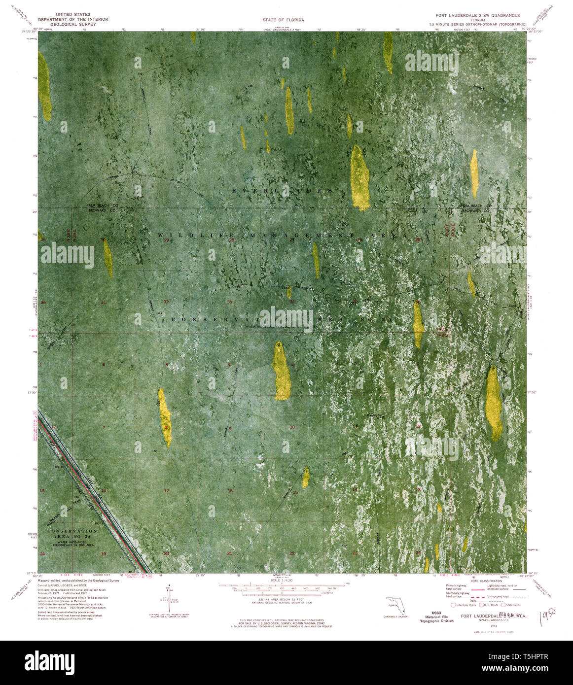 USGS TOPO Map Florida FL Fort Lauderdale - Usgs Topo Map Florida Fl Fort Lauderdale 2 Sw 346250 1973 24000 Restoration T5HPTR 