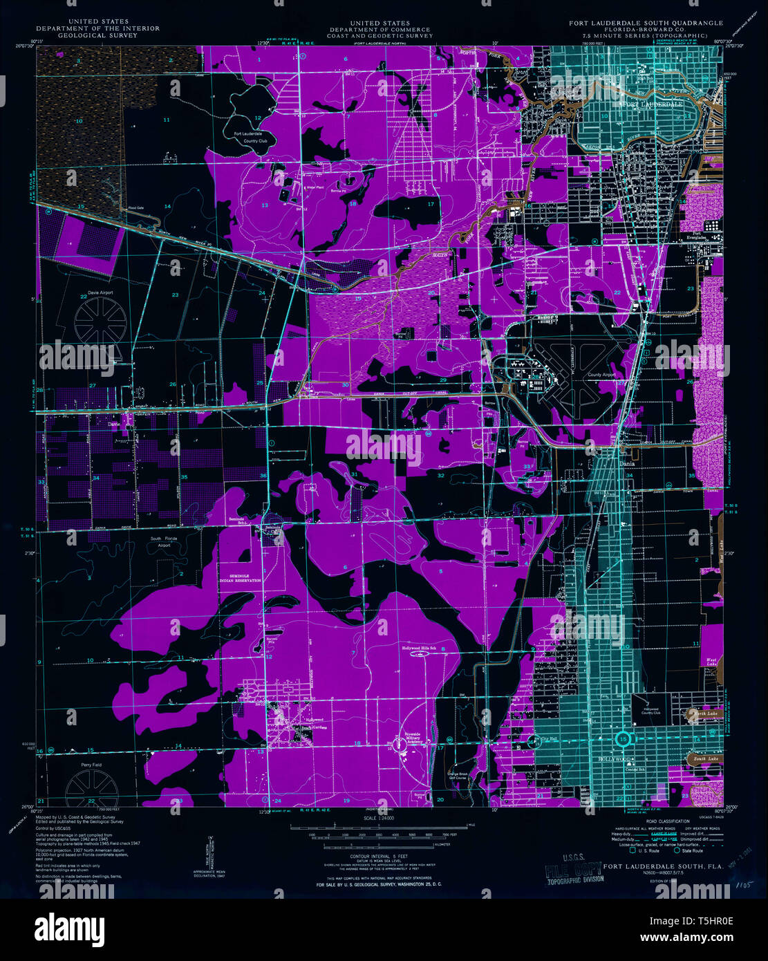 USGS TOPO Map Florida FL Fort Lauderdale - Usgs Topo Map Florida Fl Fort Lauderdale South 346260 1949 24000 Inverted Restoration T5HR0E 