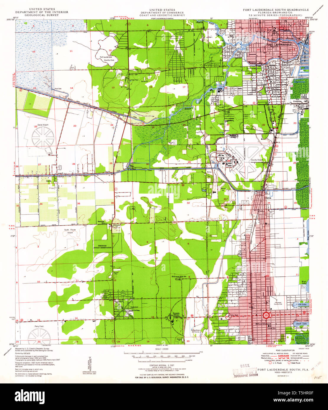 USGS TOPO Map Florida FL Fort Lauderdale - Usgs Topo Map Florida Fl Fort Lauderdale South 346260 1949 24000 Restoration T5HR0F 