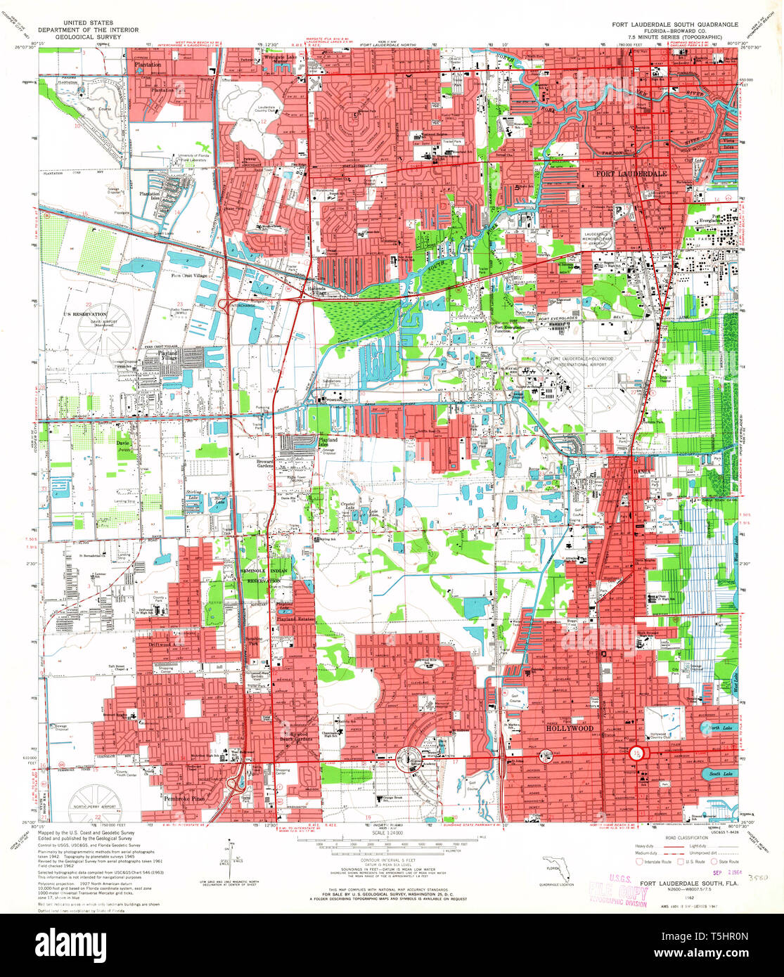 USGS TOPO Map Florida FL Fort Lauderdale - Usgs Topo Map Florida Fl Fort Lauderdale South 346262 1962 24000 Restoration T5HR0N 