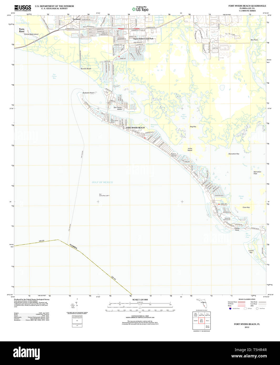 USGS TOPO Map Florida FL Fort Myers - Usgs Topo Map Florida Fl Fort Myers Beach 20120726 Tm Restoration T5HR4R 