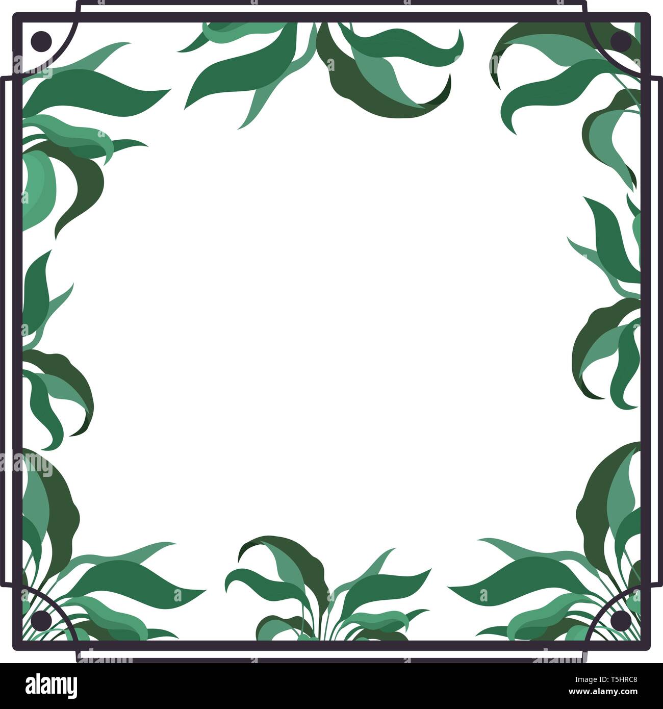 frame with foliage isolated icon Stock Vector Image & Art - Alamy