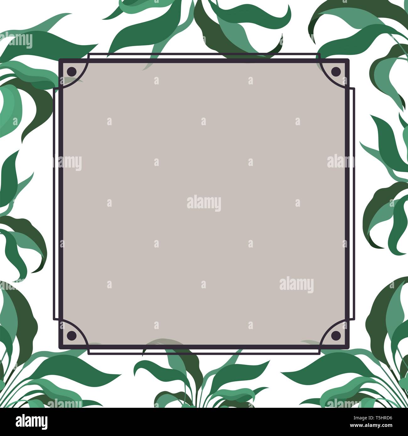 frame with foliage isolated icon Stock Vector Image & Art - Alamy