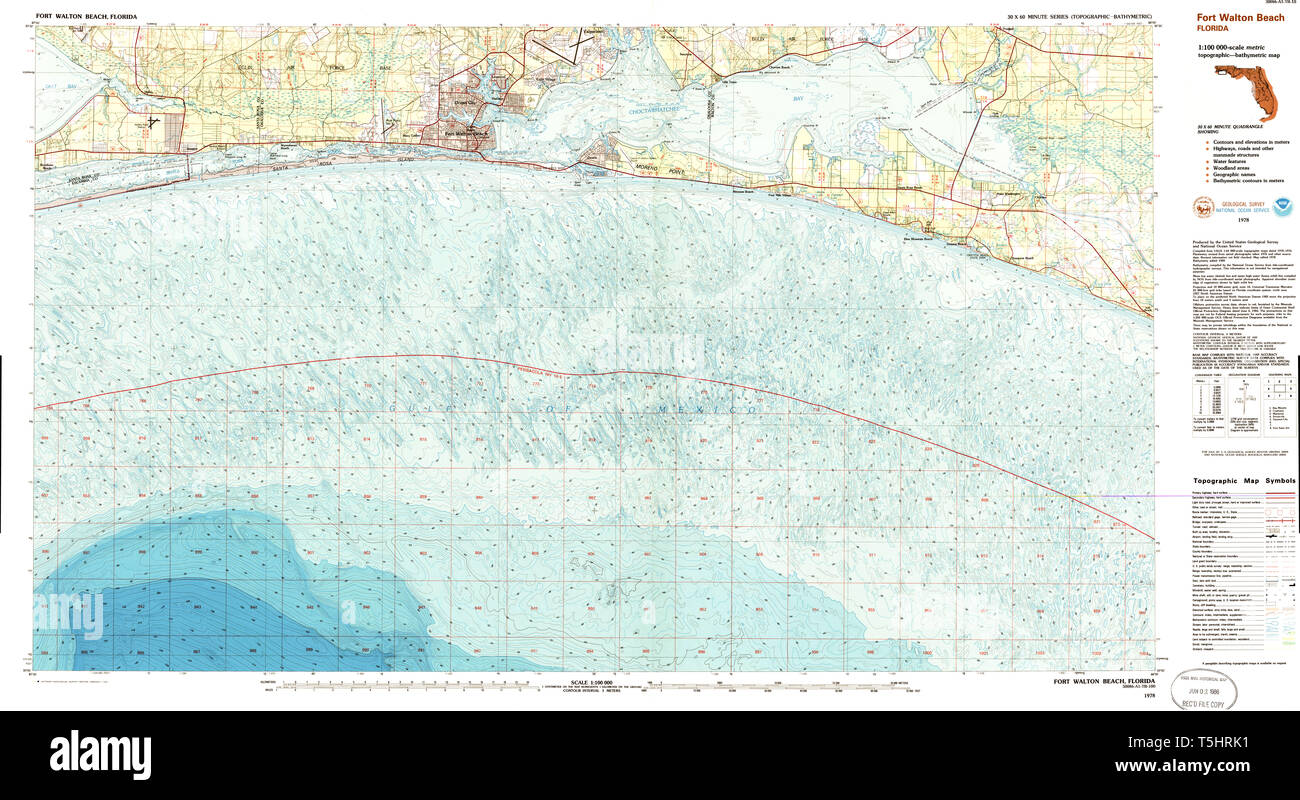 Map of fort walton beach hi res - Usgs Topo Map Florida Fl Fort Walton Beach 346324 1978 100000 Restoration T5HRK1