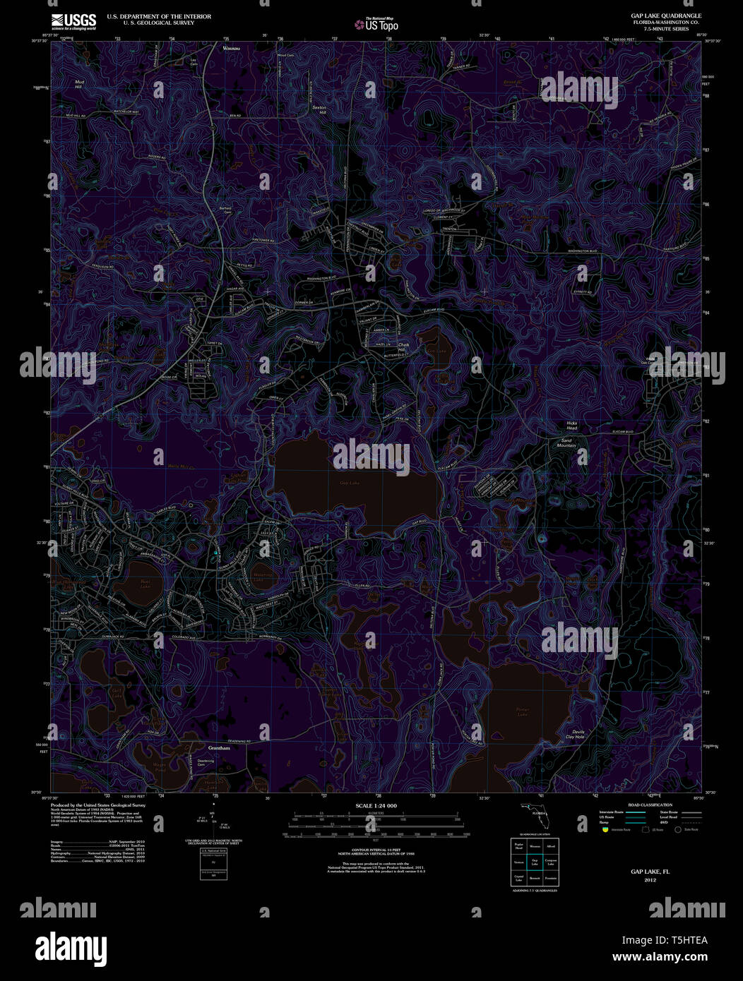 USGS TOPO Map Florida FL Gap Lake - Usgs Topo Map Florida Fl Gap Lake 20120807 Tm Inverted Restoration T5HTEA 