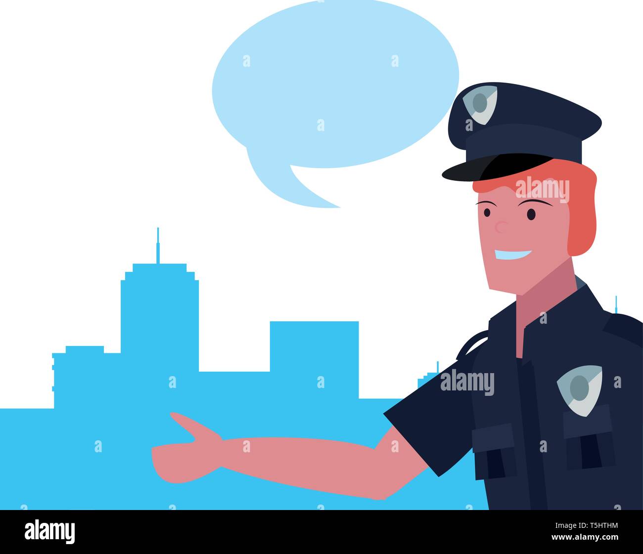 policeman speech bubble labour day vector illustration Stock Vector ...