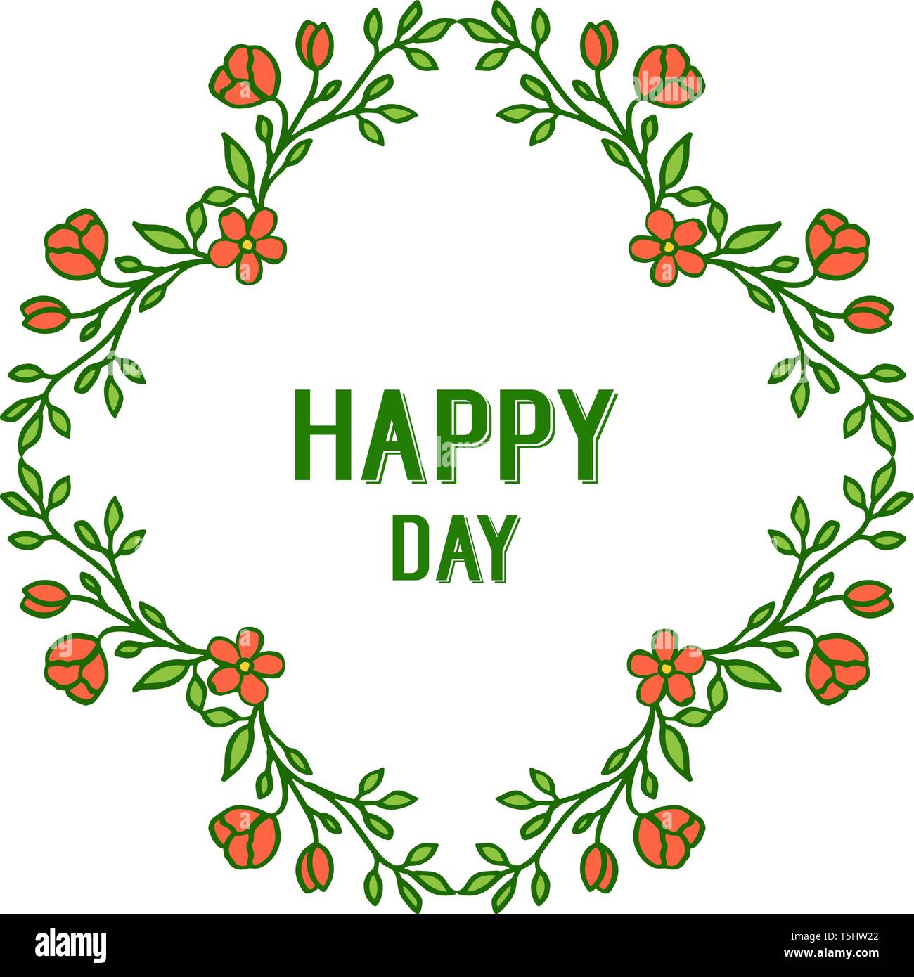 Vector illustration card happy day for various crowd orange flower ...