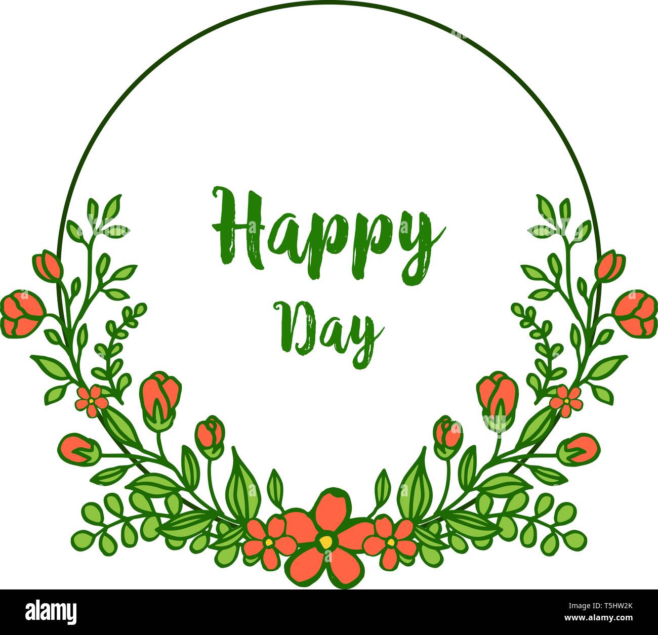 Vector illustration card happy day for various crowd orange flower ...