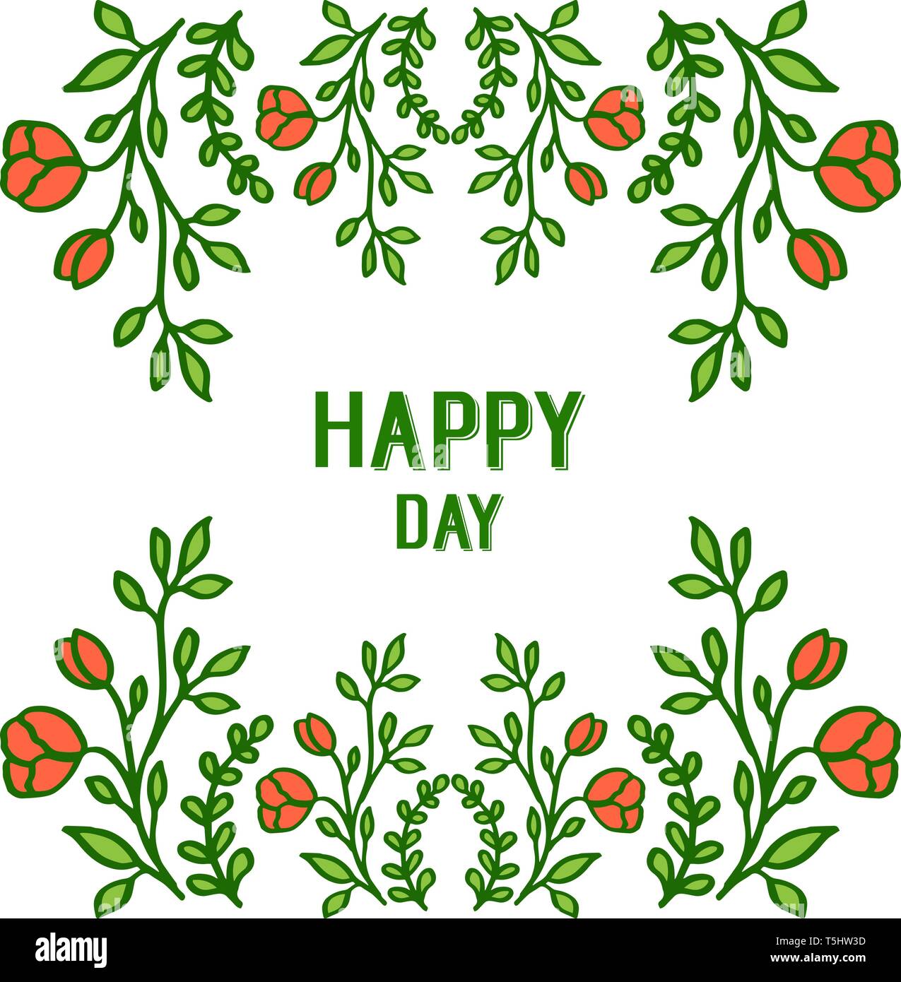 Vector illustration card happy day for various crowd orange flower ...