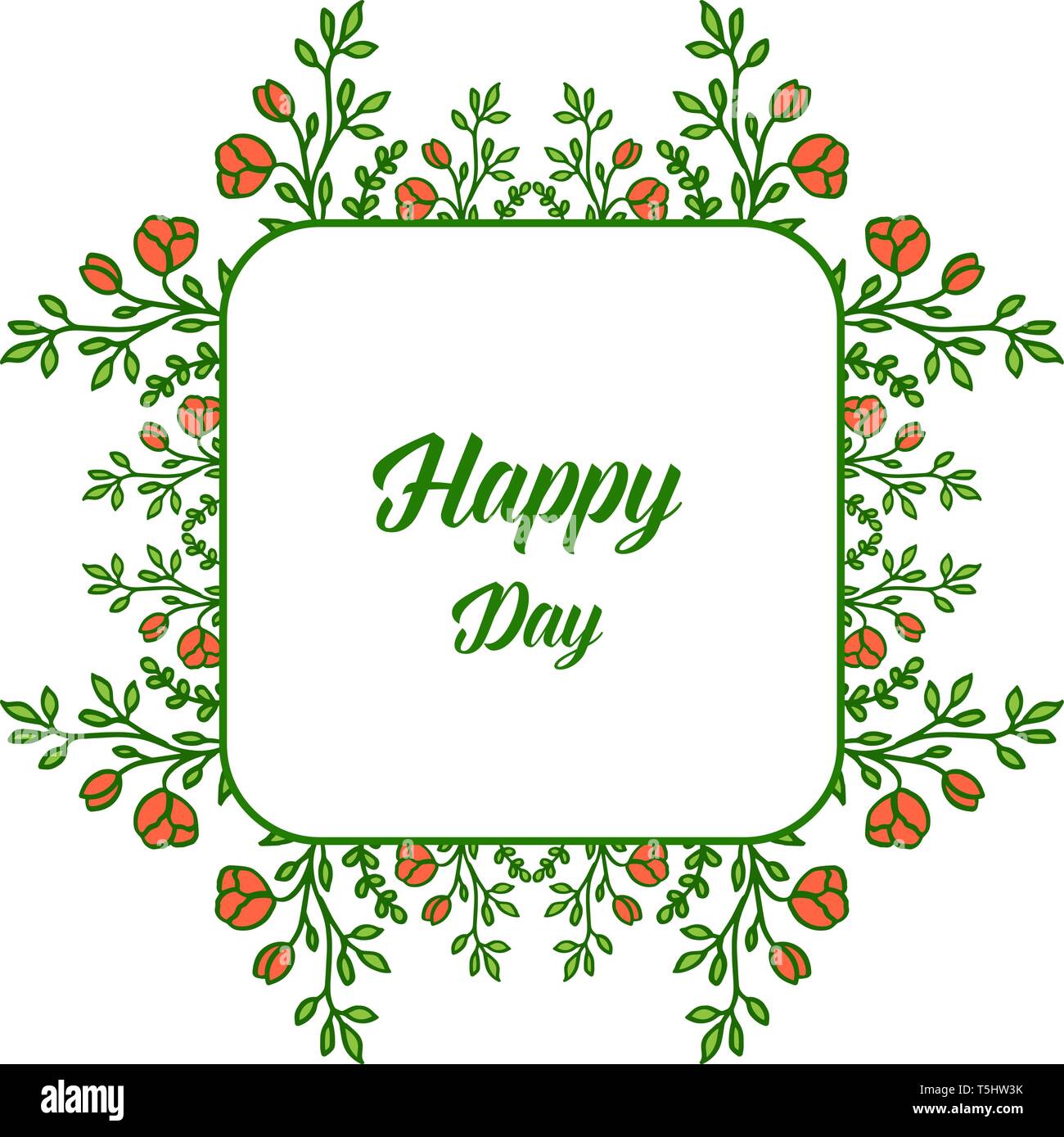 Vector illustration card happy day for various crowd orange flower ...