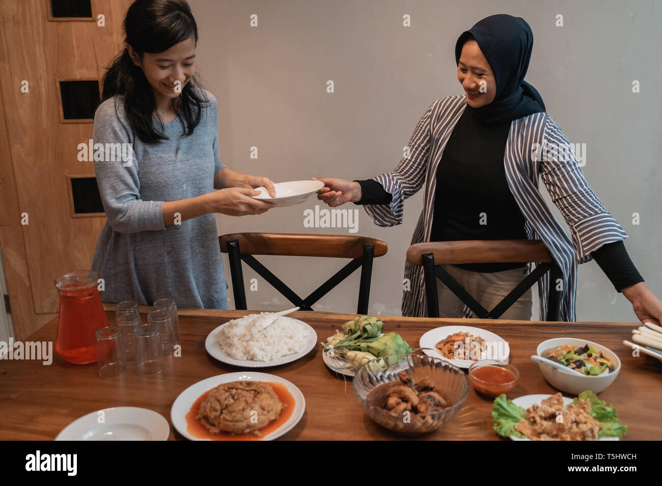 muslim preparation for ramadan fasting dinner Stock Photo