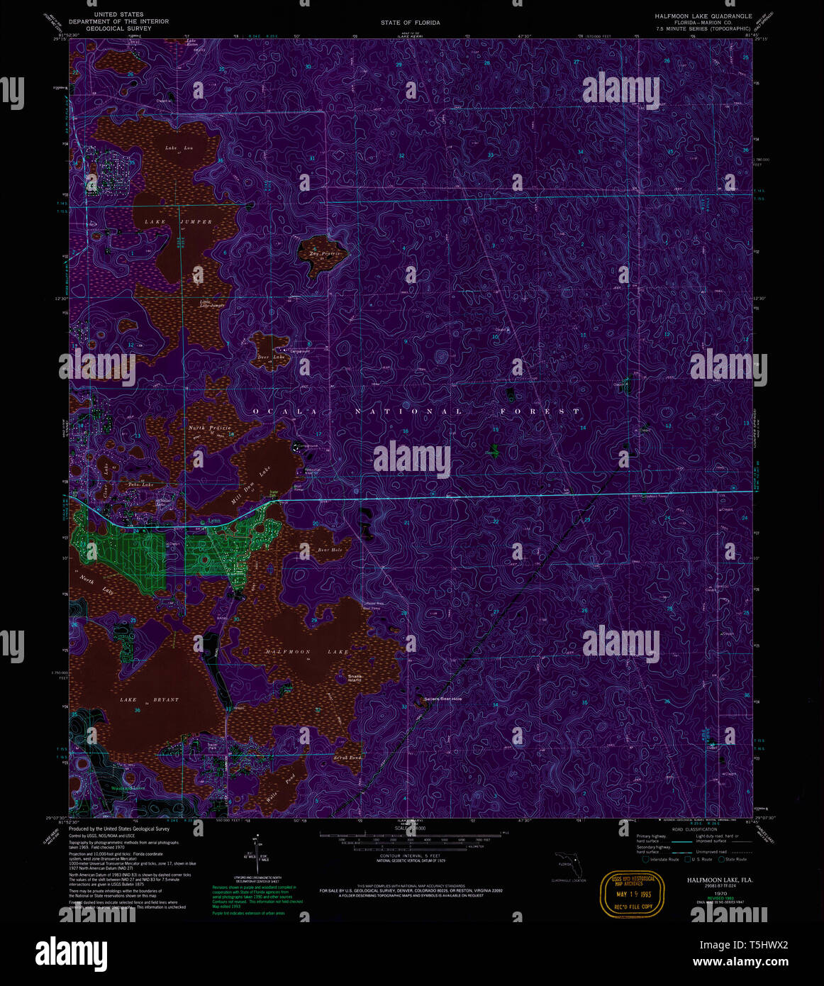 USGS TOPO Map Florida FL Halfmoon - Usgs Topo Map Florida Fl Halfmoon Lake 346546 1970 24000 Inverted Restoration T5HWX2 